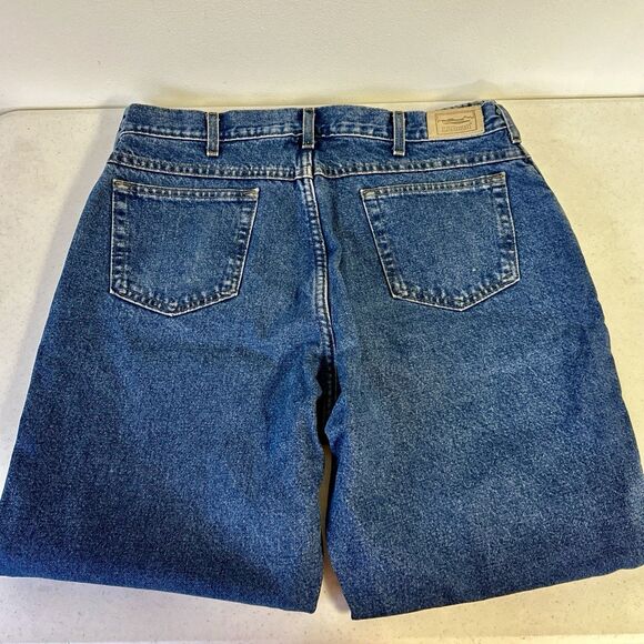 Vintage L.L. Bean Jeans Men's 36 X 30 Blue Denim Red‎ Flannel Tartan Plaid Lined - Picture 4 of 8